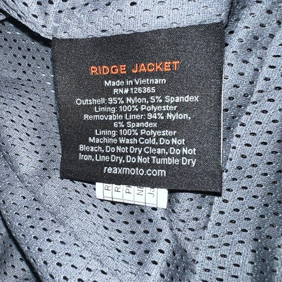 Motorcycle Gear Reax Ridge Charcoal Textile Multi Season Riding Jacket Size L - Picture 9 of 16